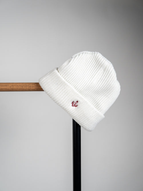 White Mini Logo Beanie